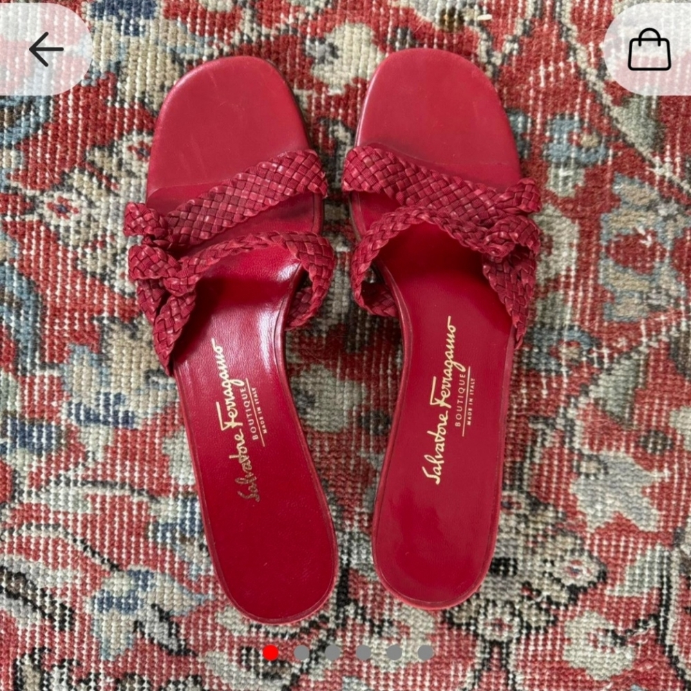 Salvatore Ferragamo red slip heels